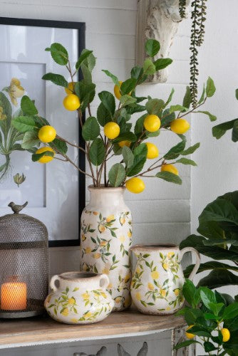 Decorative - Lemon & Leaves Vase - 30cm