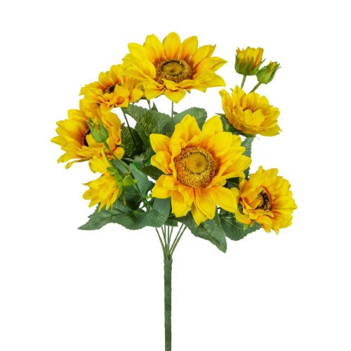 Decorative - Yellow Sunflower Stems 9 Heads