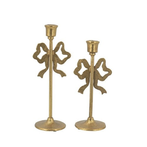 Decorative - Gold Bow Candle Holders Set of 2