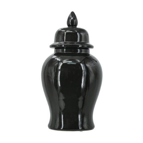 Decorative - Black Ginger Jar - 48cm