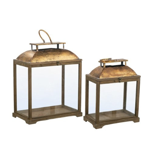 Decorative - Antique Gold Lanterns Set of 2 - 57cm