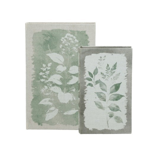 Green Leaf Book Box Set of 2 - 27cm