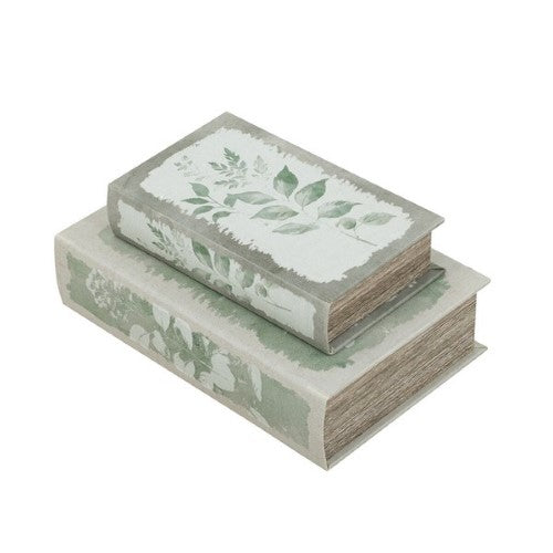 Green Leaf Book Box Set of 2 - 27cm