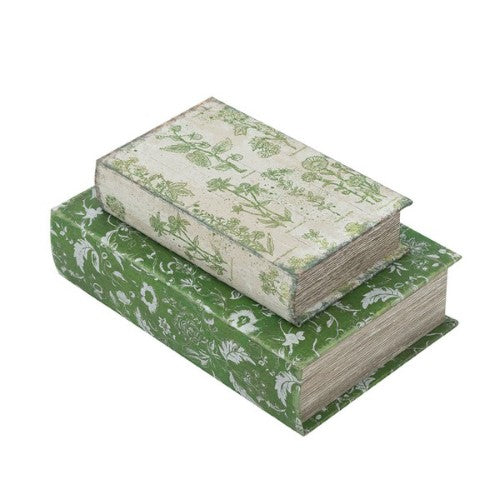 Green Leaf Book Box Set of 2 - 18 x 27cm