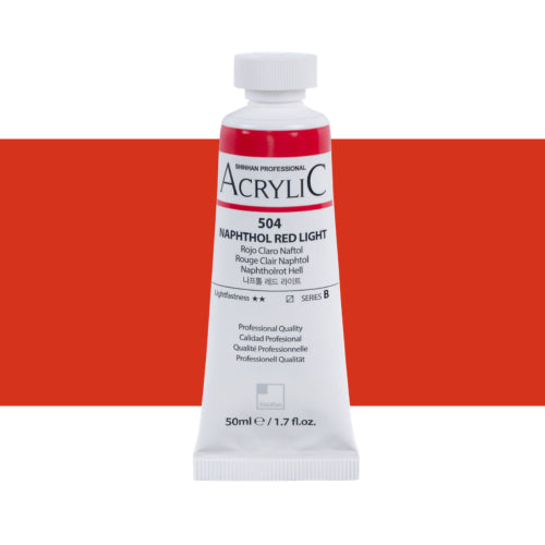 ShinHan Professional 50ml Acrylic Paints NAPHTH RED LT