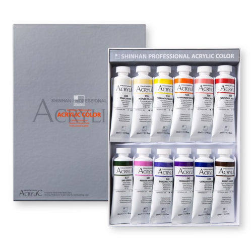 ShinHan Professional 50ml Acrylic Paints Set Of 12 Set BSET B
