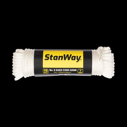 STANWAY White Sash Cord Hank (15m x 7mm)