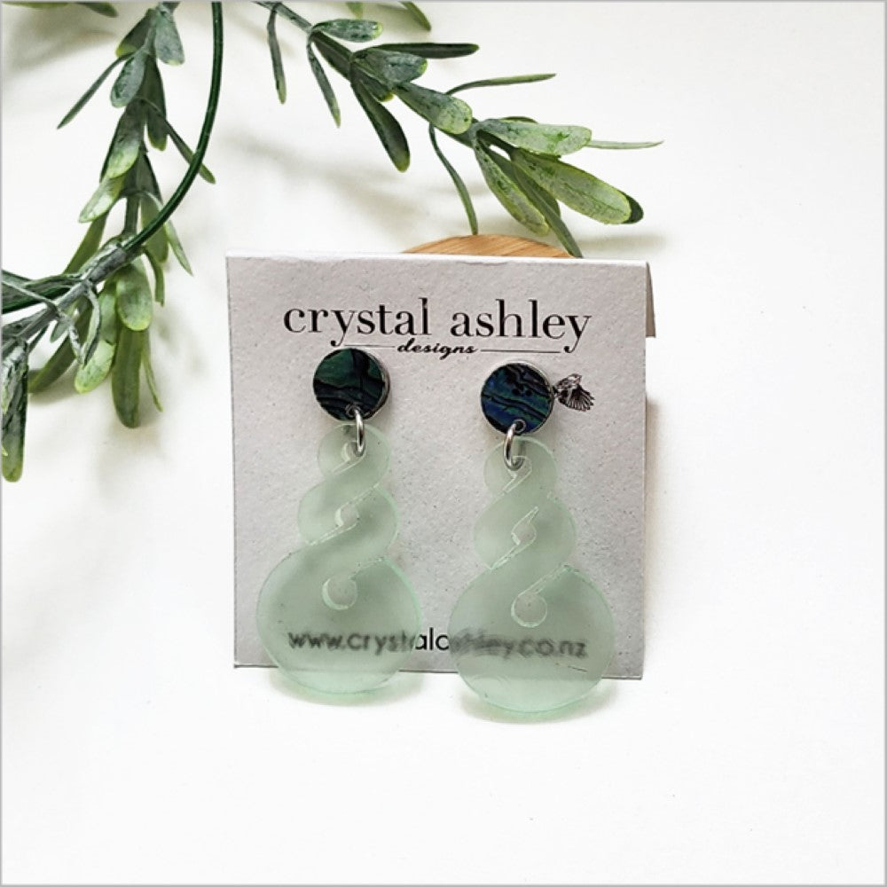 Earrings Set - Pikorua Acrylic + Paua