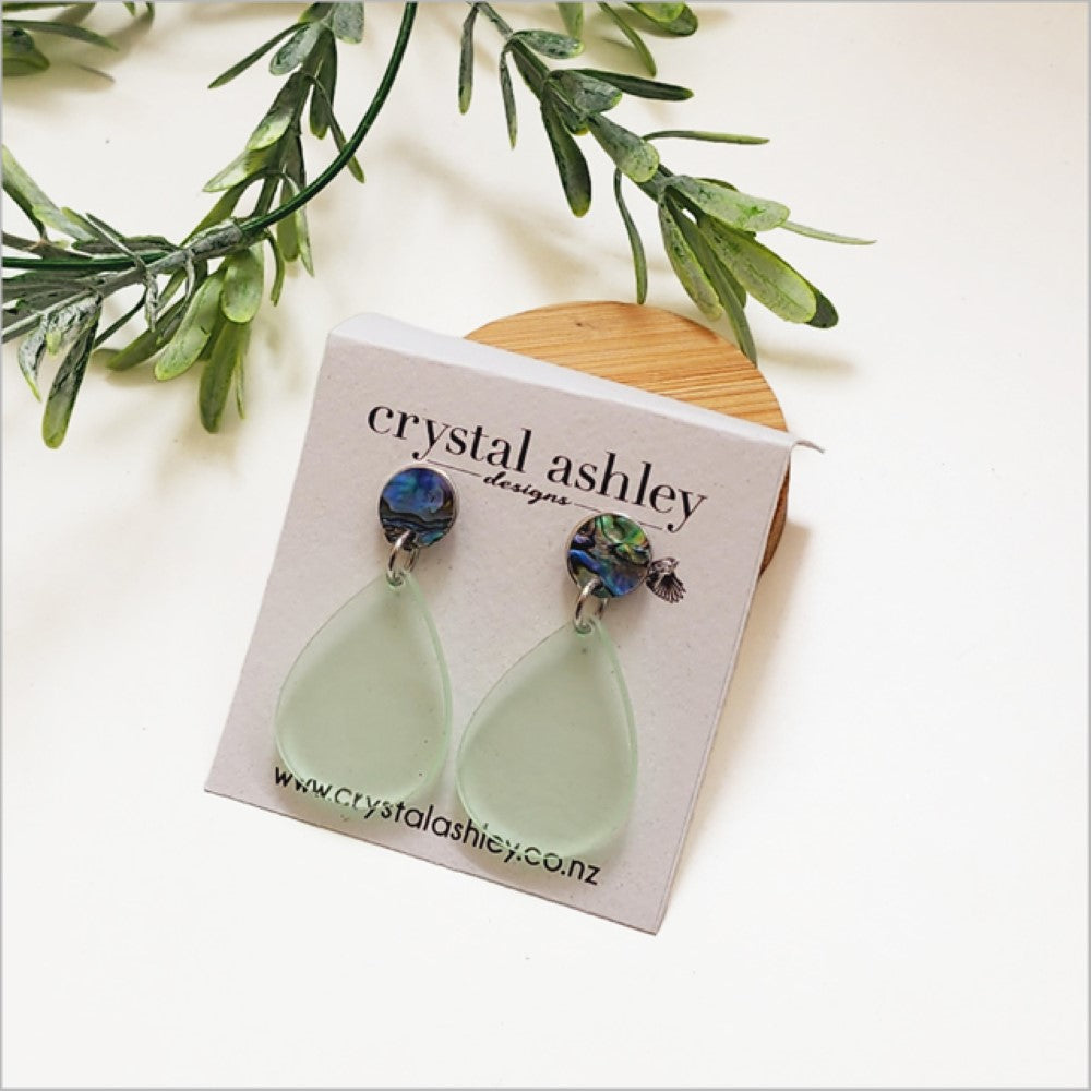 Earrings Set - Teardrop Acrylic + Paua