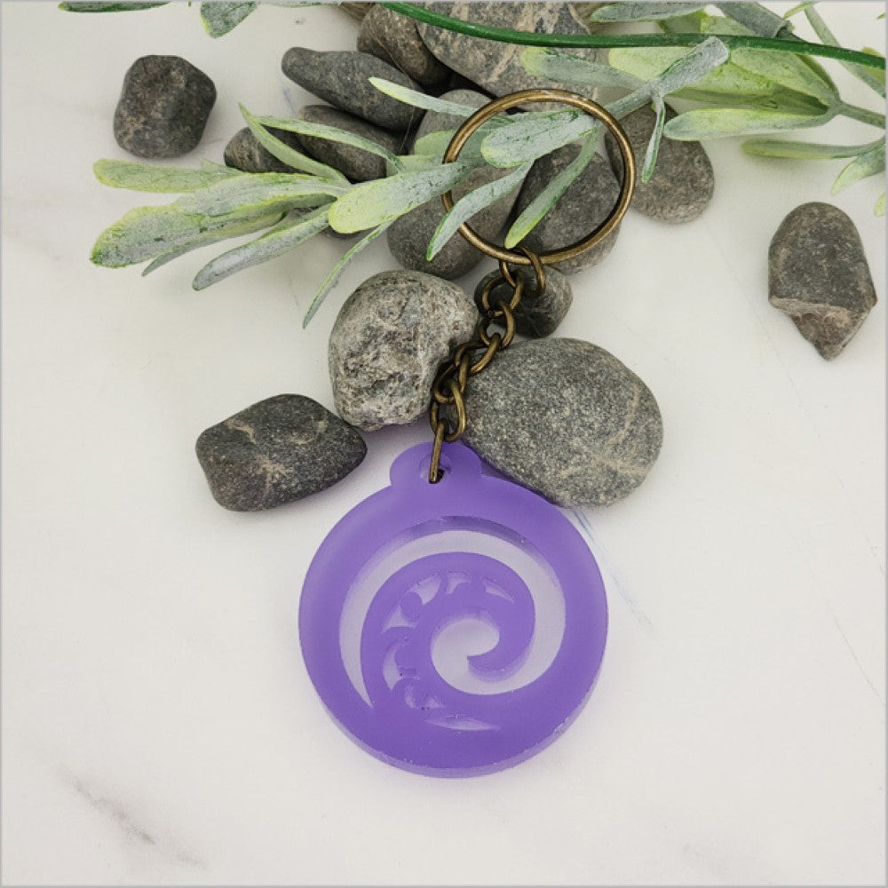 Keychain - Koru (Purple Satin Acrylic)