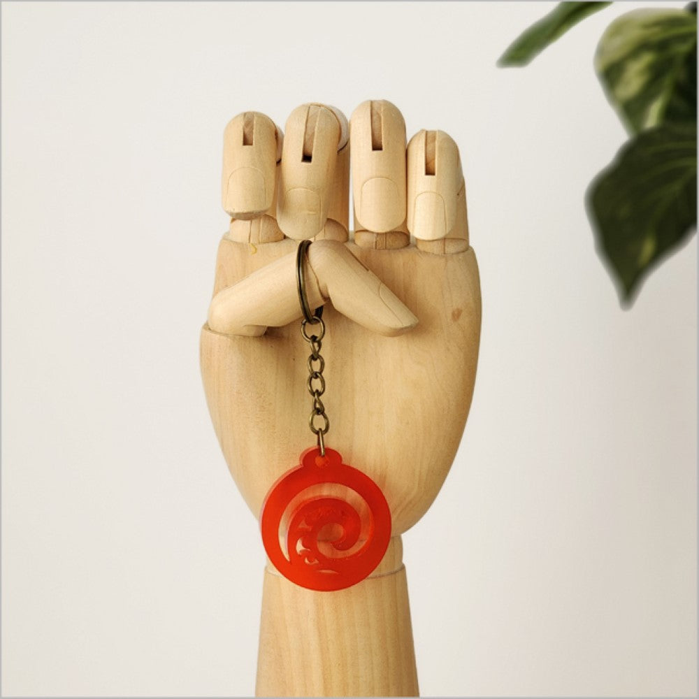 Keychain - Koru (Red Satin Acrylic)