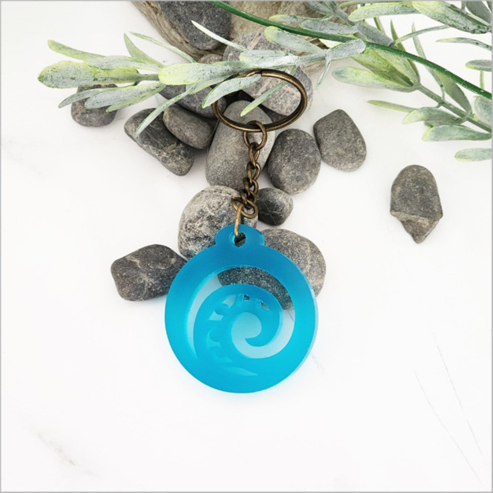 Keychain - Koru (Teal Satin Acrylic)