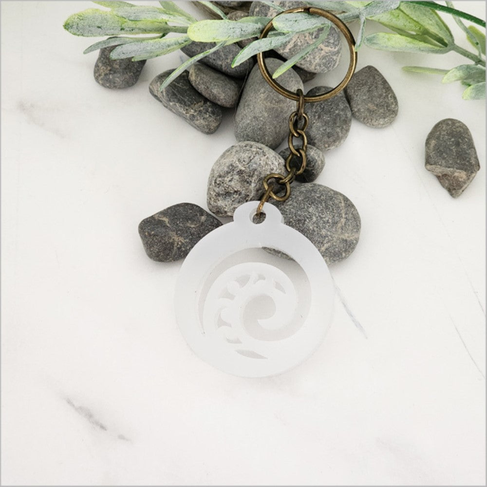 Keychain - Koru (White Satin Acrylic)