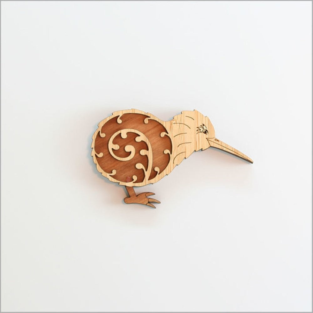 Magne - Kiwi NZ Rimu and Bamboo Veneer (7.8 x 4.8cm)