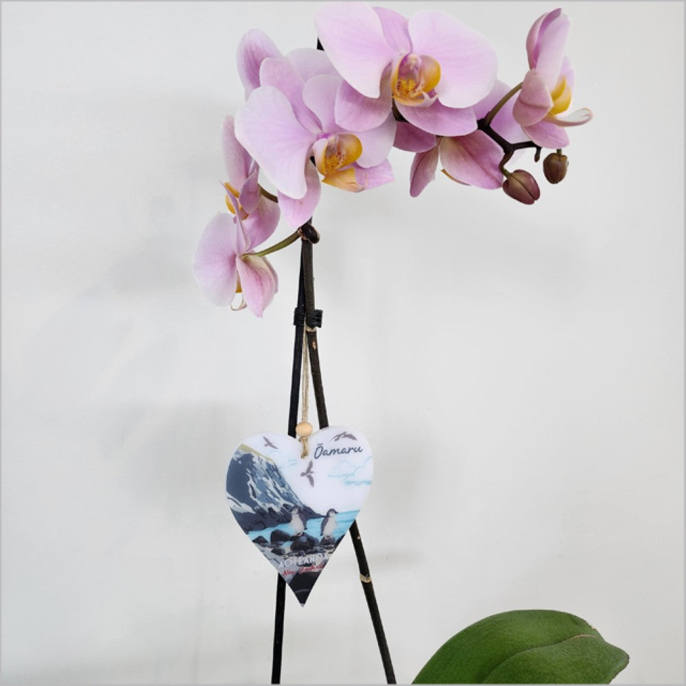 Hanging Ornament - Printed Heart 22 (Oamaru 1)