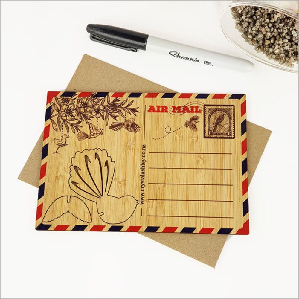 Bamboo Postcard - Fantail (15.6 x 11cm)