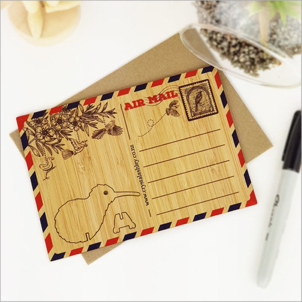 Bamboo Postcard - Kiwi (15.6 x 11cm)