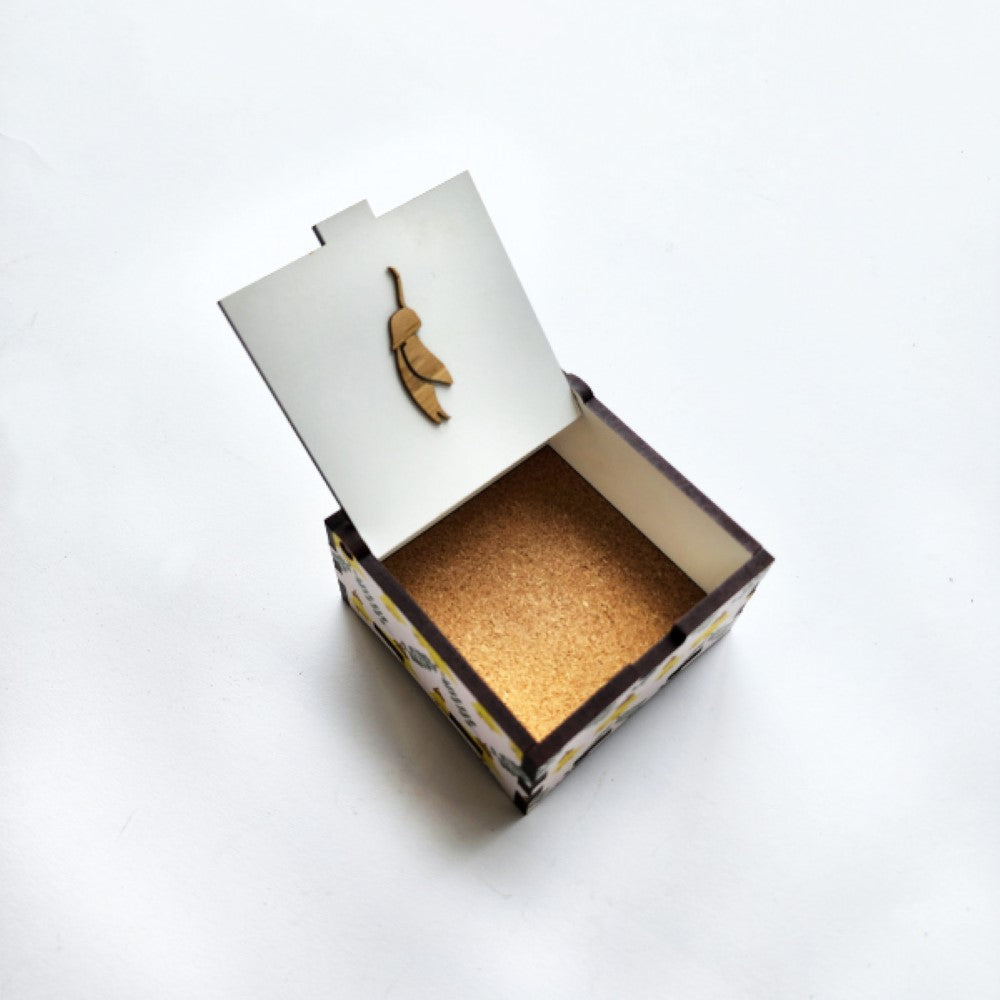 Square Trinket Box - Kowhai (8 x 8 x 4cm)