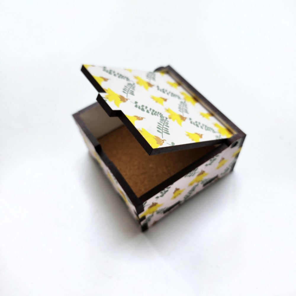 Square Trinket Box - Kowhai (8 x 8 x 4cm)
