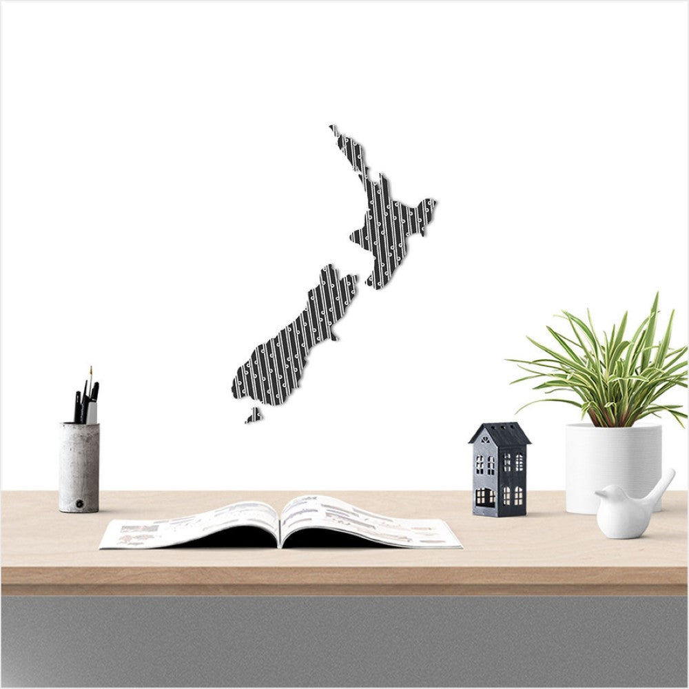 Wall Art - Small NZ Black & White Koru Pattern (39W x 55cmH)