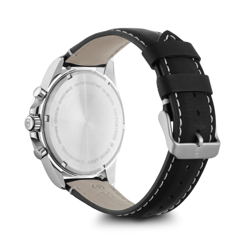 Watch - VICTORINOX FieldForce Chrono 42mm Black Leather Strap Black Dial