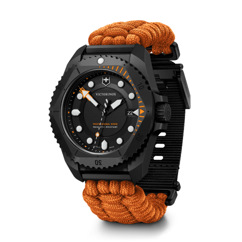 Watch - VICTORINOX Dive Pro 43mm Black Dial Orange Paracord Strap