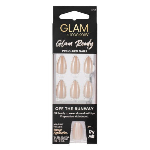 Press on Nail Kit - Glam by Manicare Ready Pre Glued Off the Runway (6 Packs)
