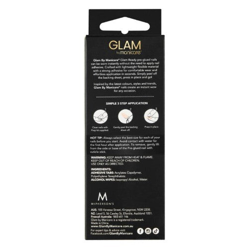 Press on Nail Kit - Glam by Manicare Ready Pre Glued Let it Shimmer (6 Packs)