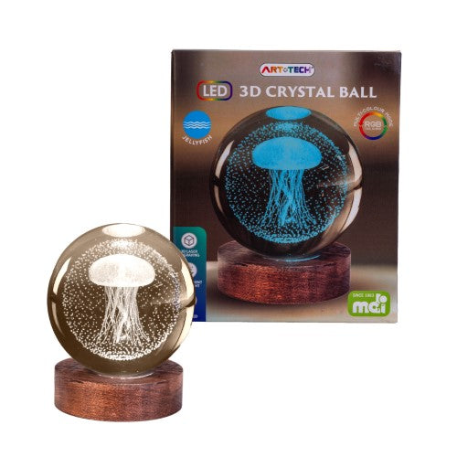 3D Crystal Ball Lamp - Jellyfish (8 x 8 x 9.5cm)