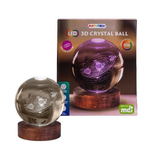 3D Crystal Ball Lamp - Solar System (8 x 8 x 9.5cm)