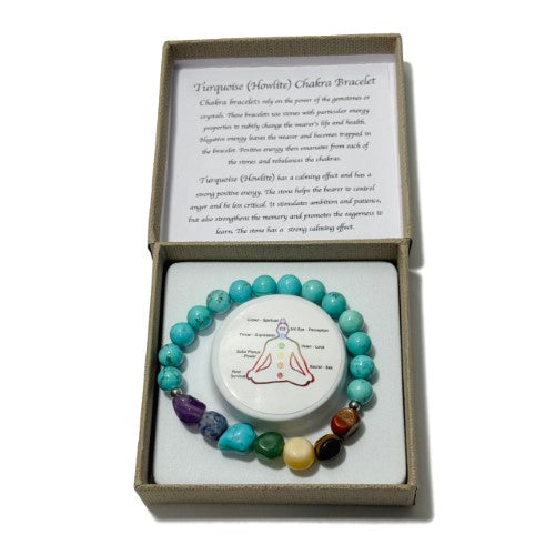 Chakra Bracelet - Tumblestones Turquoise Howlite