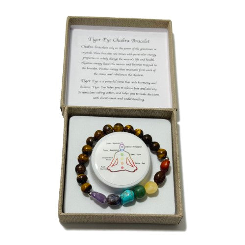 Chakra Bracelet - Tumblestones Tiger eye