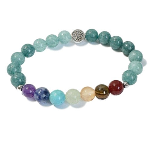 Chakra Bracelet - Aquamarine & Tree of Life Bead