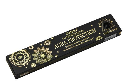 Incense - Goloka Aura Protection - Patchouli with Black Obsidian (12 Packs)