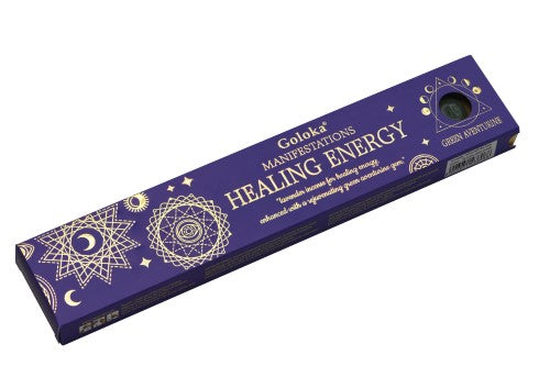 Incense - Goloka Healing Energy Lavender with Green Aventurine (12 Packs)