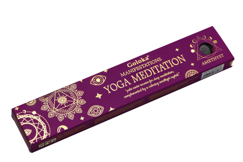 Incense - Goloka Yoga Meditation Palo Santo with Amethyst Gemstone (12 Packs)