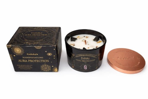 Infused Candle - Goloka Aura Protection 9oz Gemstone (Black Obsidian)