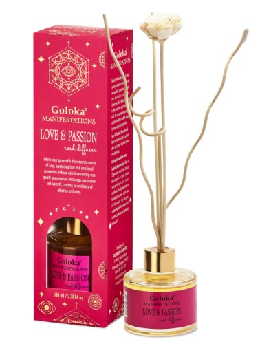 Reed Diffuser - Goloka Manifestations Love & Passion Rose & Rose Quartz