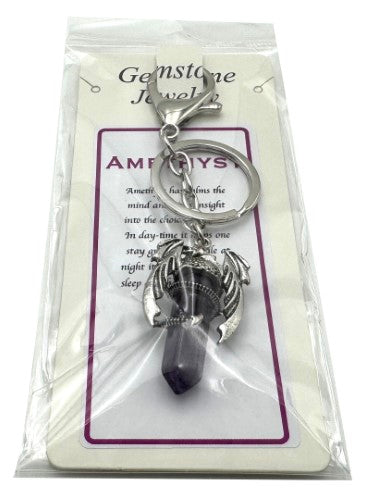 Keyring - Dragon Wings Gemstone Point Amethyst (Set of 6)