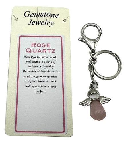 Keyring - Angel Rose Quartz (Set of 6)