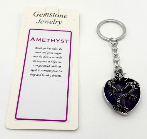 Keyring - Dragon Heart Amethyst (Set of 6)