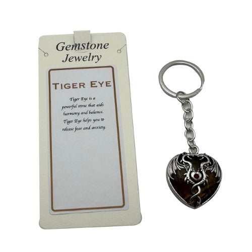 Keyring - Mystical Dragon Heart Tiger Eye (Set of 6)