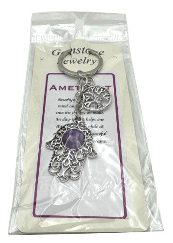Keyring - Hamsa Amethyst (Set of 6)