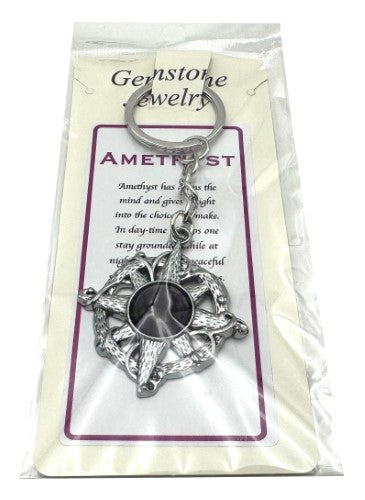 Keyring - Compass Amethyst (Set of 6)