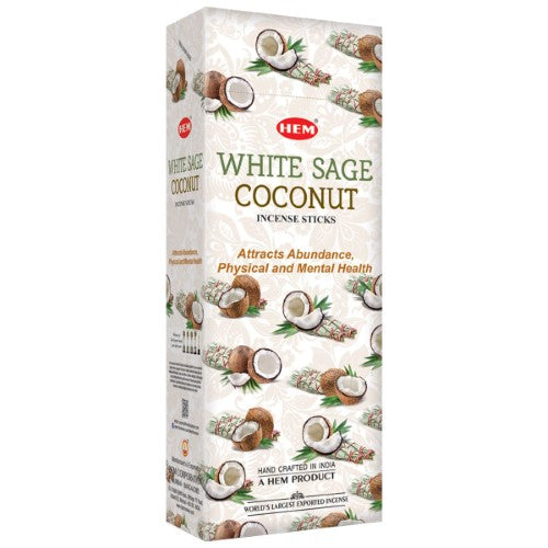 Incense - HEM White Sage Coconut Hexa (Box of 6)