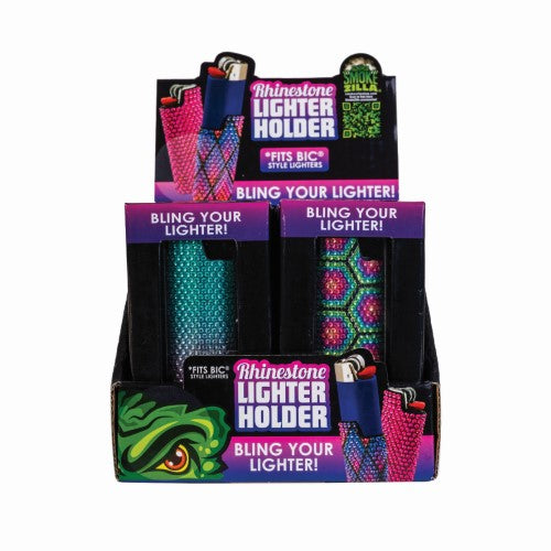 Metal Lighter Case - Smokezilla Rhinestone (Set of 12 Assorted)