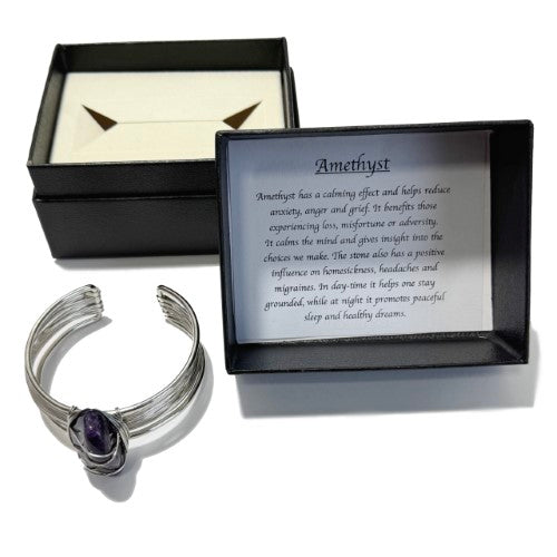 Cuff Bracelet - Tumblestone Amethyst