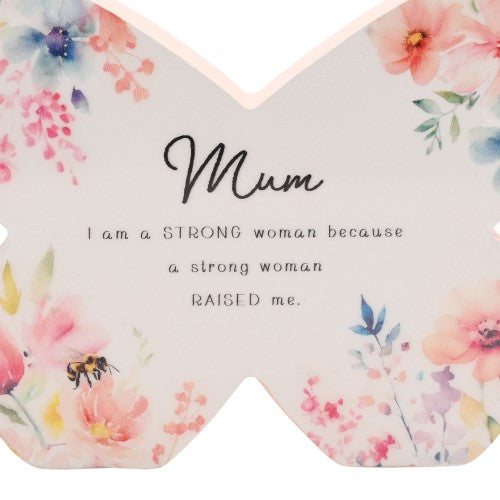Standing Plaque - The Cottage Garden Floral Mantel Butterfly Mum (14cm)