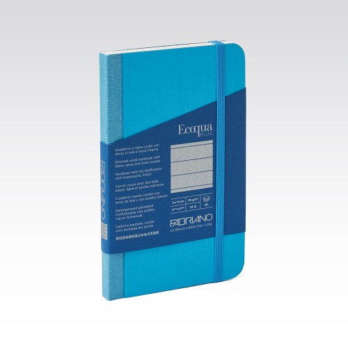Fabric 90gsm Lined 9x14cm Notebooks LINED 9X14CM TURQUOISE 80 SHT