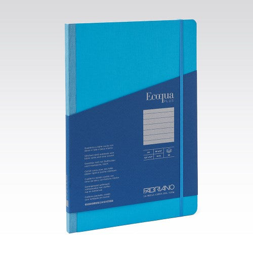 Fabriano Ecoqua Plus Fabric 90gsm Lined A4 Notebooks LINED A4 TURQUOISE 80 SHT